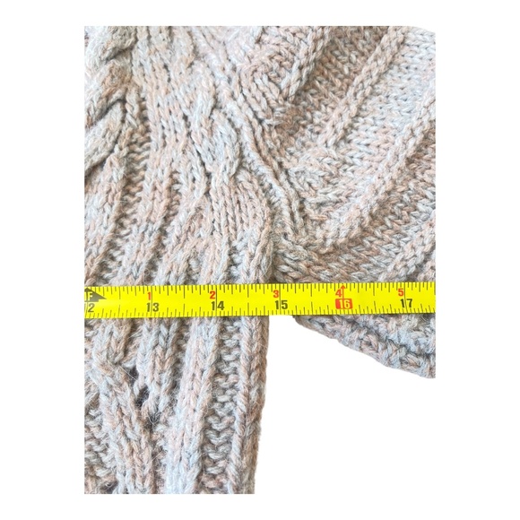 Banana Republic Brown Gray Marled Cable Tunic Sweater XSmall Wool Alpaca EUC - Picture 7 of 10